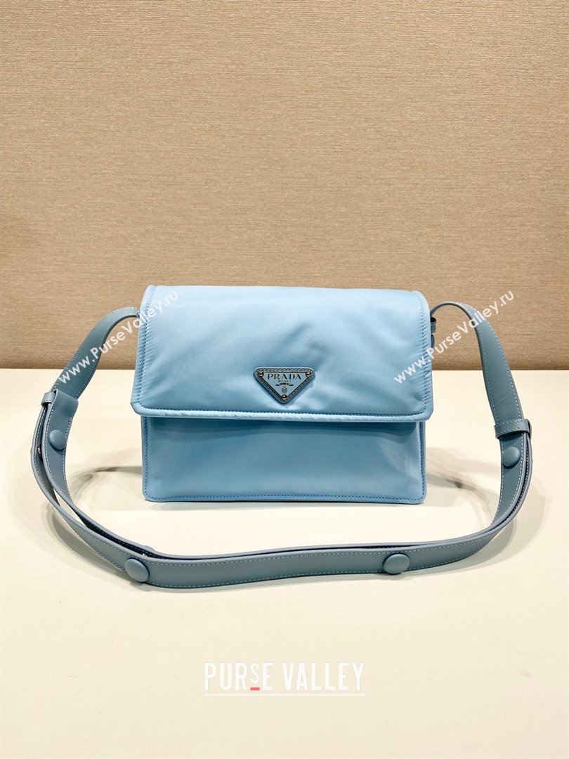 Prada Traveller small padded Re-Nylon shoulder bag Light Blue 2025 1BD313 (YZ-250927054)