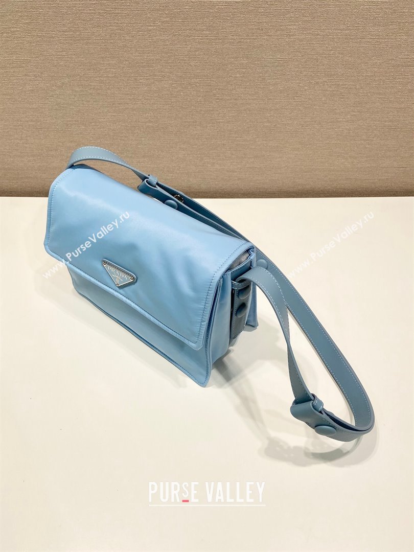 Prada Traveller small padded Re-Nylon shoulder bag Light Blue 2025 1BD313 (YZ-250927054)