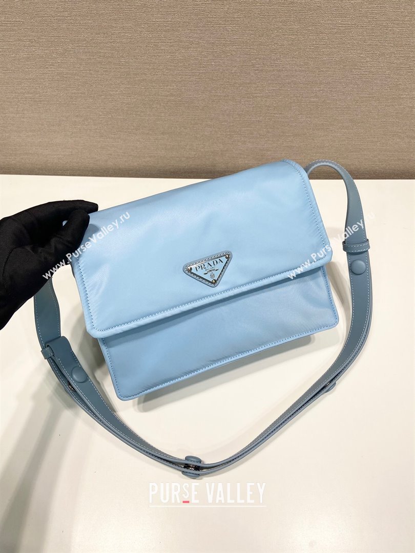 Prada Traveller small padded Re-Nylon shoulder bag Light Blue 2025 1BD313 (YZ-250927054)