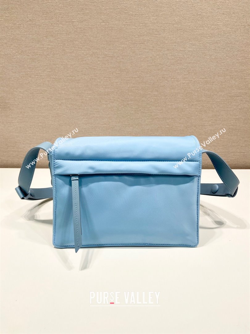 Prada Traveller small padded Re-Nylon shoulder bag Light Blue 2025 1BD313 (YZ-250927054)