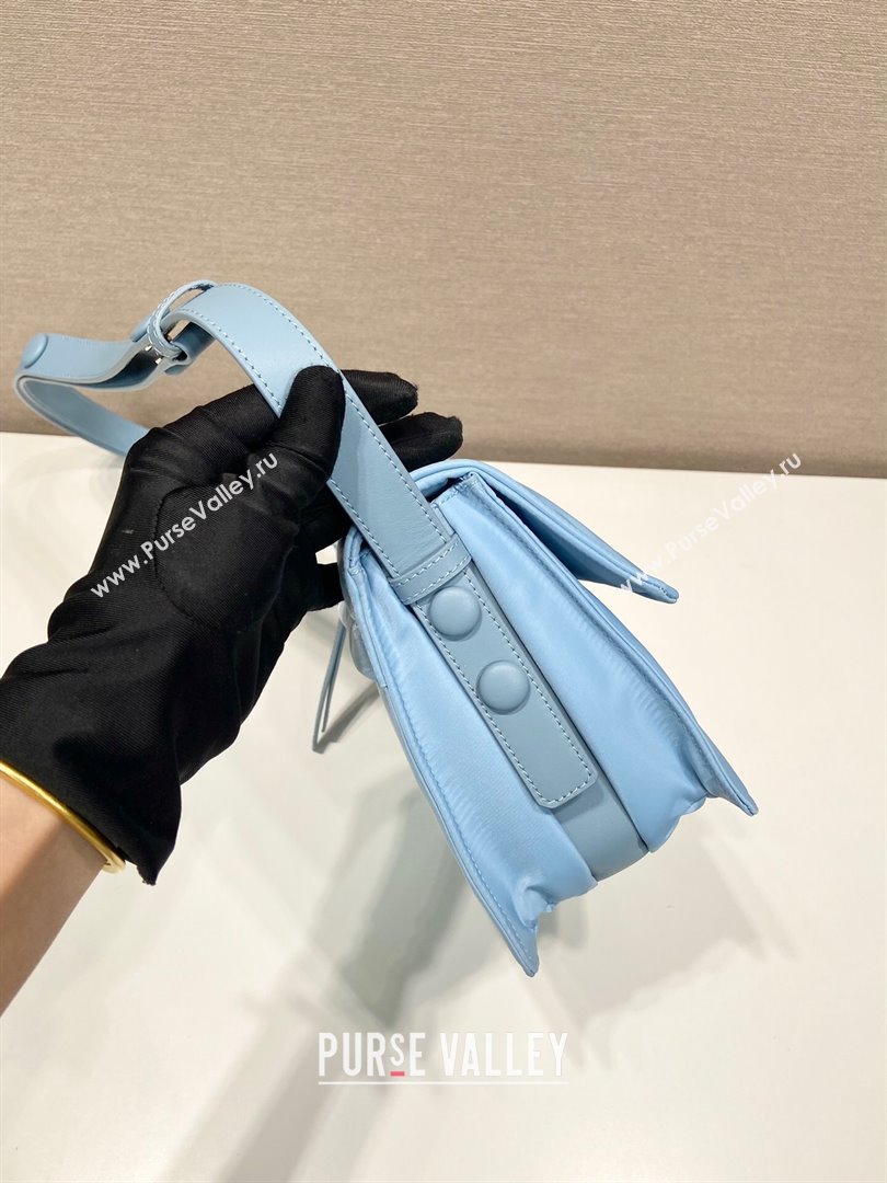 Prada Traveller small padded Re-Nylon shoulder bag Light Blue 2025 1BD313 (YZ-250927054)