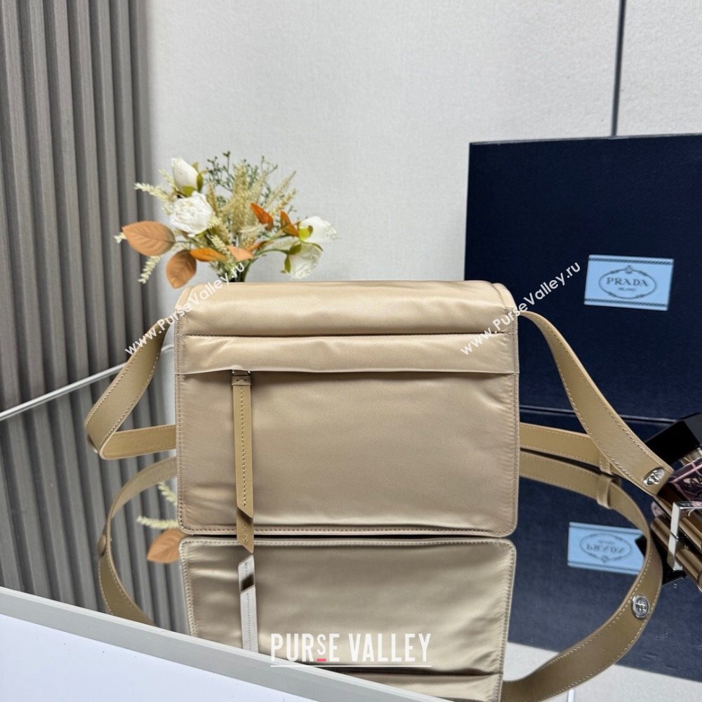 Prada Traveller small padded Re-Nylon shoulder bag Beige 2025 1BD313 (YZ-250927052)