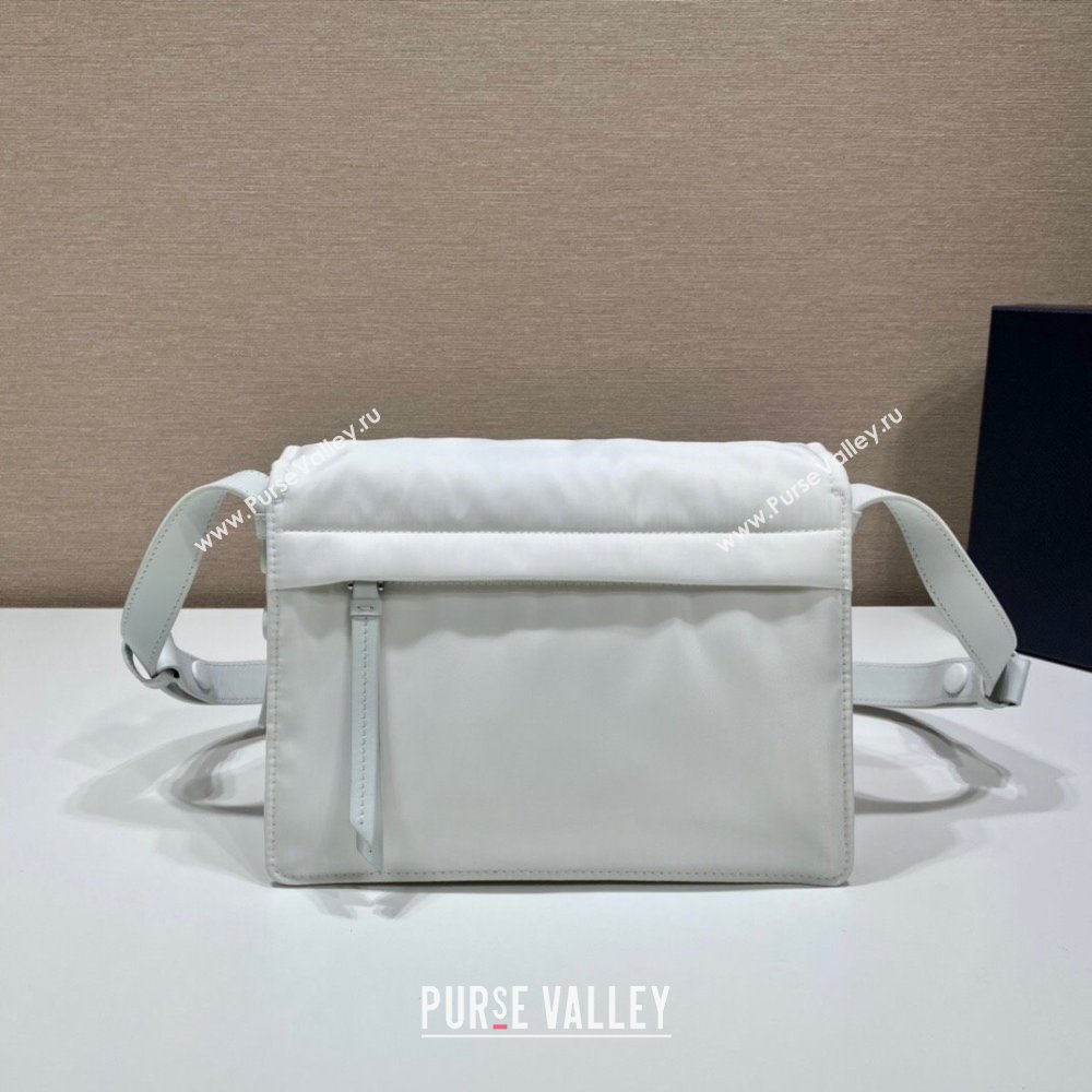 Prada Traveller small padded Re-Nylon shoulder bag White 2025 1BD313 (YZ-250927055)
