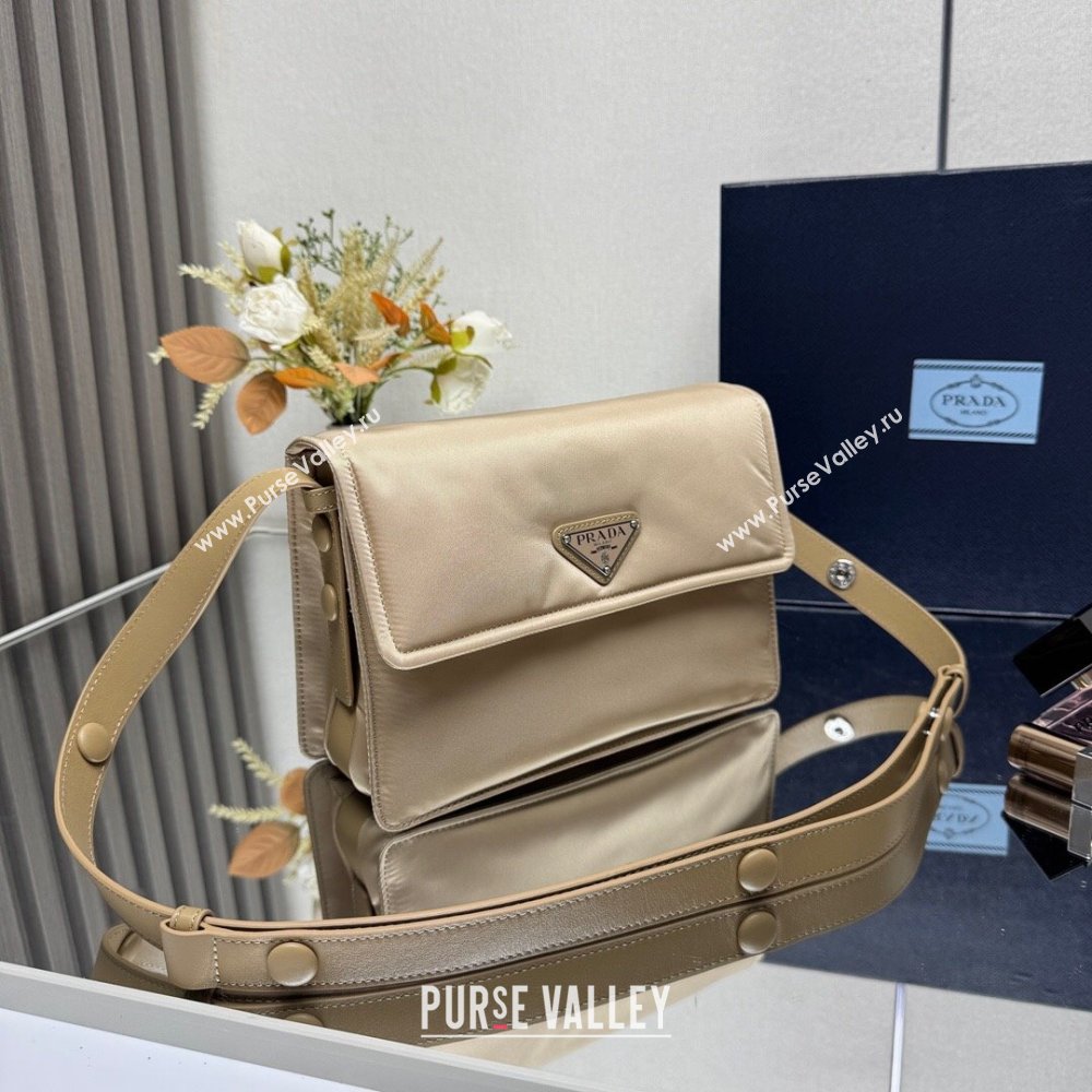 Prada Traveller small padded Re-Nylon shoulder bag Beige 2025 1BD313 (YZ-250927052)