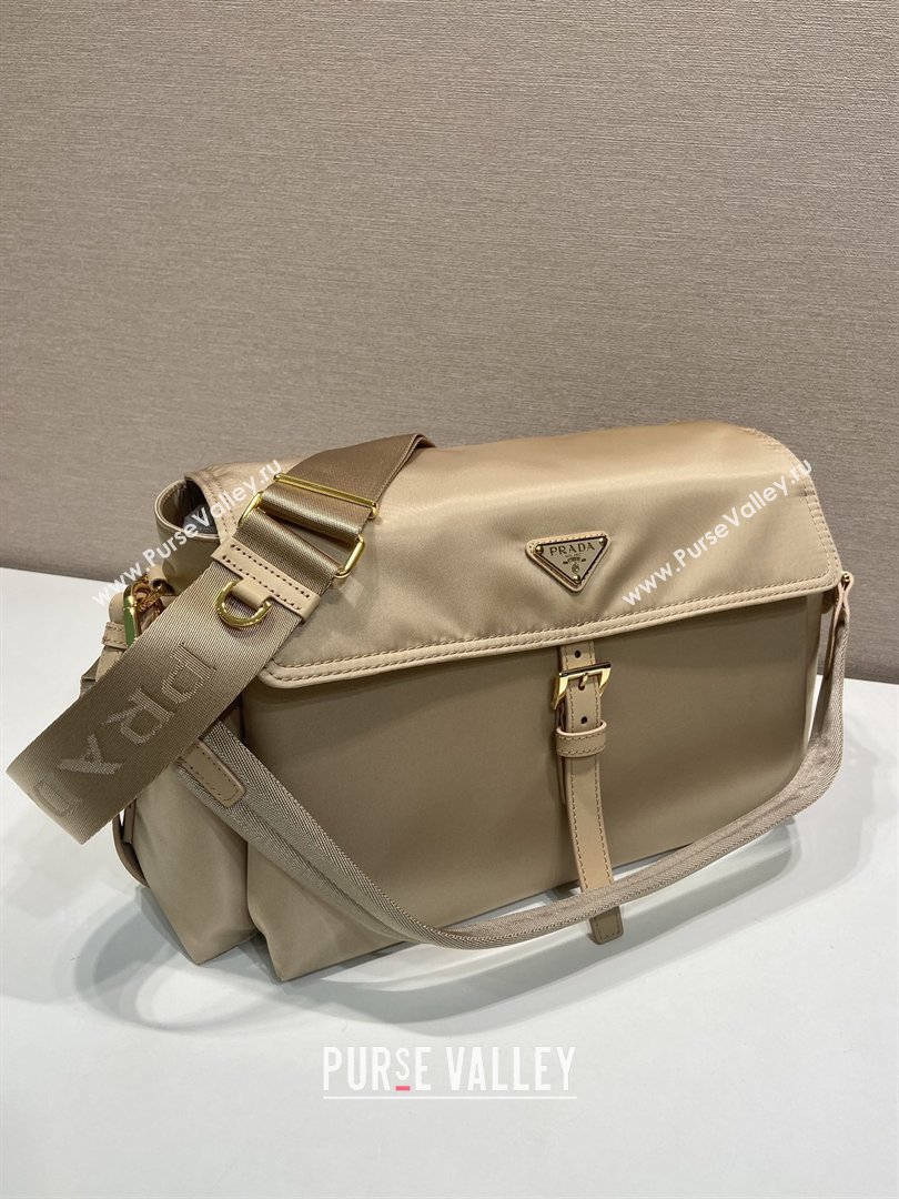 Prada Explore large Re-Nylon shoulder bag with flap Light Beige 2026 1BD391 (YZ-260410086)