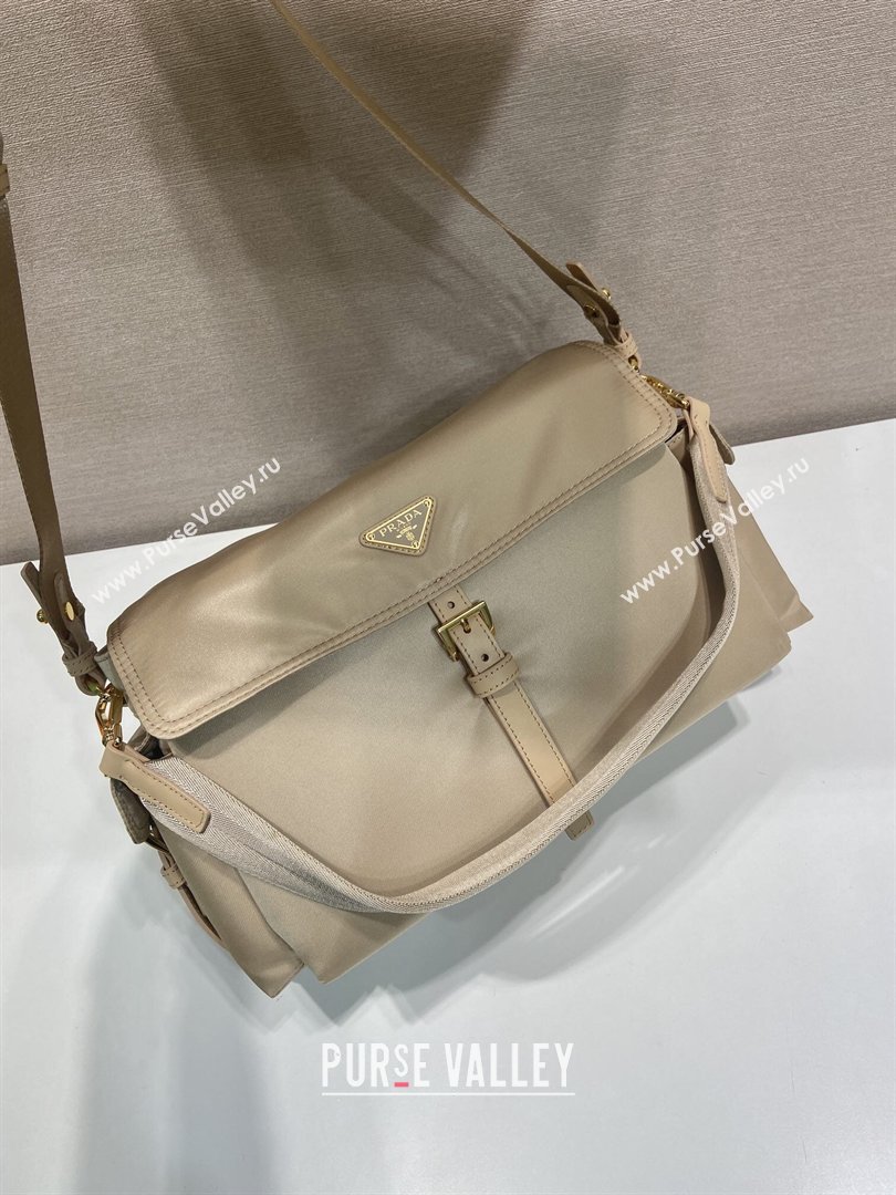 Prada Explore large Re-Nylon shoulder bag with flap Light Beige 2026 1BD391 (YZ-260410086)