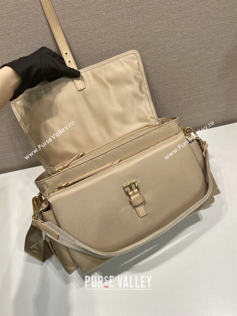 Prada Explore large Re-Nylon shoulder bag with flap Light Beige 2026 1BD391 (YZ-260410086)