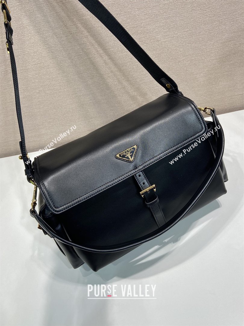Prada Explore large nappa leather shoulder bag with flap Black 2026 1BD391 (YZ-260410087)
