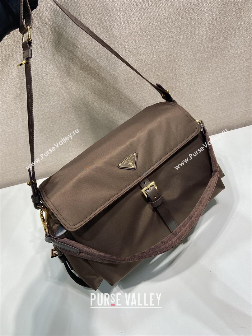 Prada Explore large Re-Nylon shoulder bag with flap Sienna Brown 2026 1BD391 (YZ-260410088)