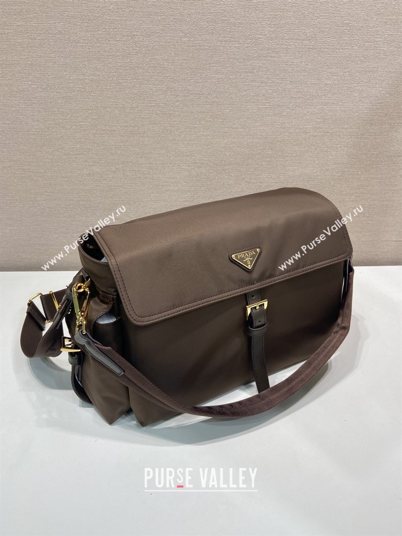 Prada Explore large Re-Nylon shoulder bag with flap Sienna Brown 2026 1BD391 (YZ-260410088)