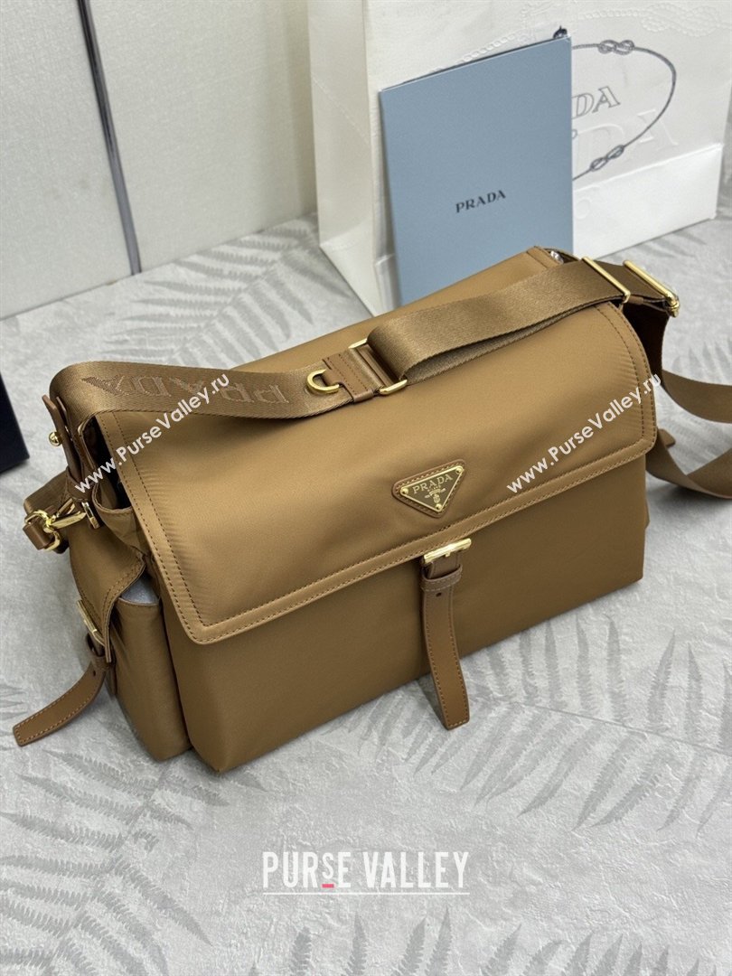 Prada Explore large Re-Nylon shoulder bag with flap Cork 2026 1BD391 (YZ-260410085)