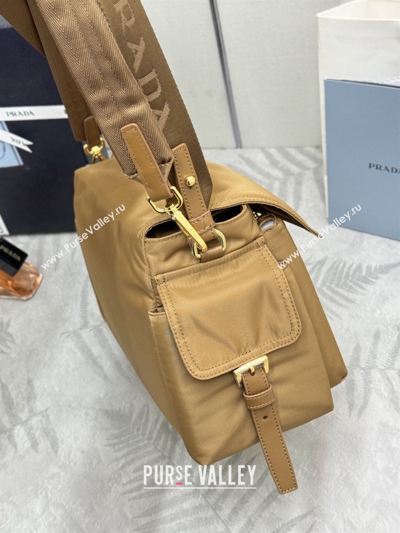 Prada Explore large Re-Nylon shoulder bag with flap Cork 2026 1BD391 (YZ-260410085)