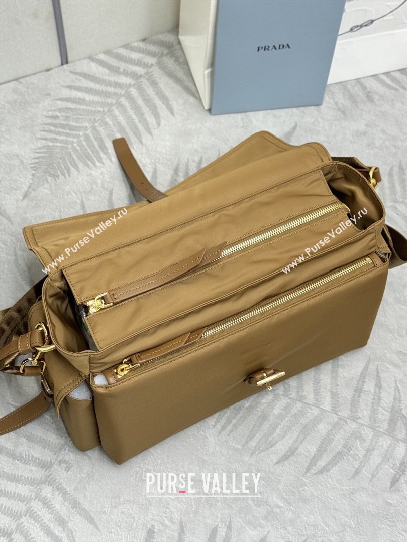 Prada Explore large Re-Nylon shoulder bag with flap Cork 2026 1BD391 (YZ-260410085)