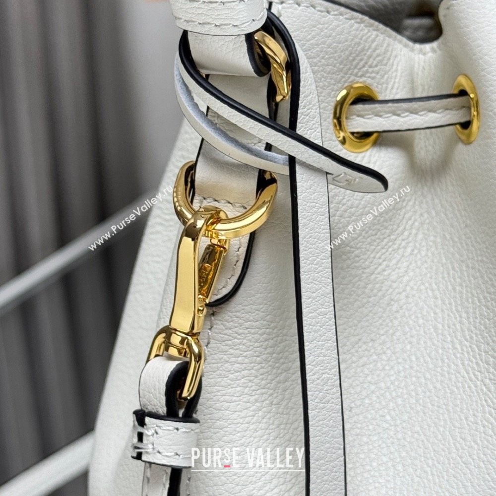 Prada Leather mini bucket bag 1BE067 White 2025 (YZ-250407040)