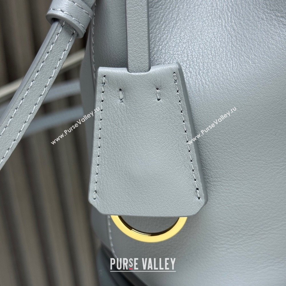 Prada Leather mini bucket bag 1BE067 Opaline Blue 2025 (YZ-250407039)
