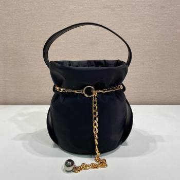 Prada Petit Sac Noir mini nylon bucket bag Black 2025 1BE088 (YZ-251122004)