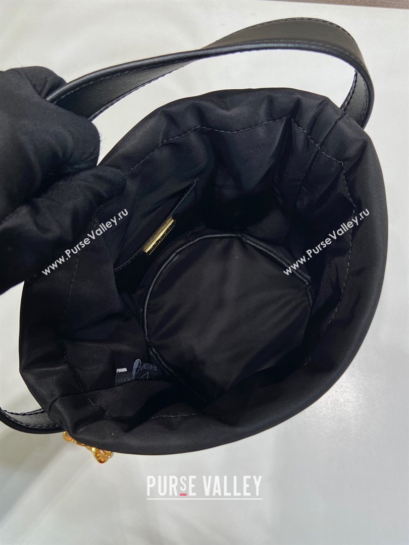 Prada Petit Sac Noir mini nylon bucket bag Black 2025 1BE088 (YZ-251122004)