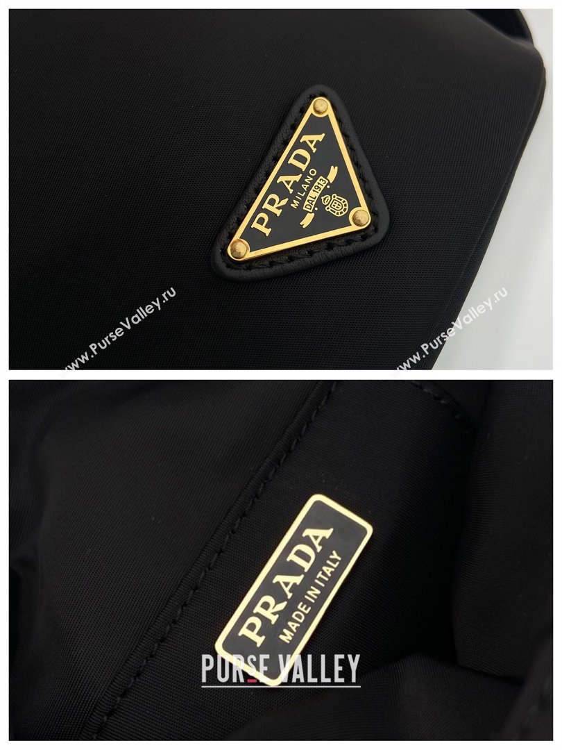 Prada Petit Sac Noir mini nylon bucket bag Black 2025 1BE088 (YZ-251122004)