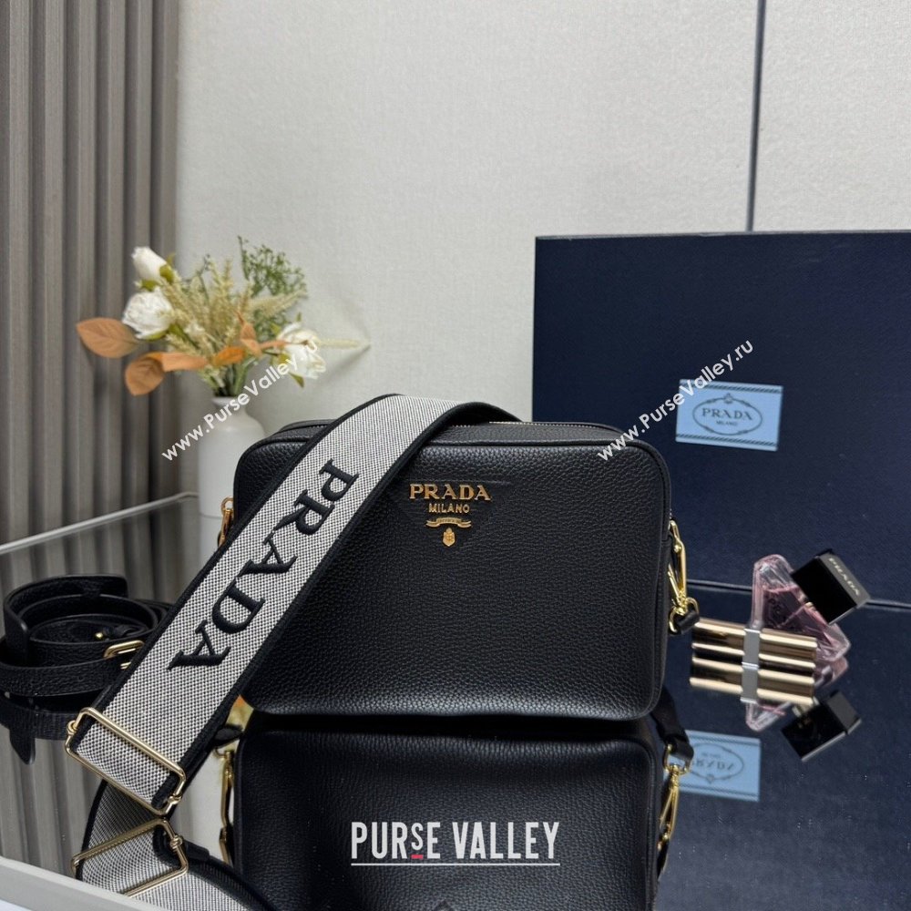 Prada Small leather shoulder bag 1BH082 Black 2025 (YZ-250521004)