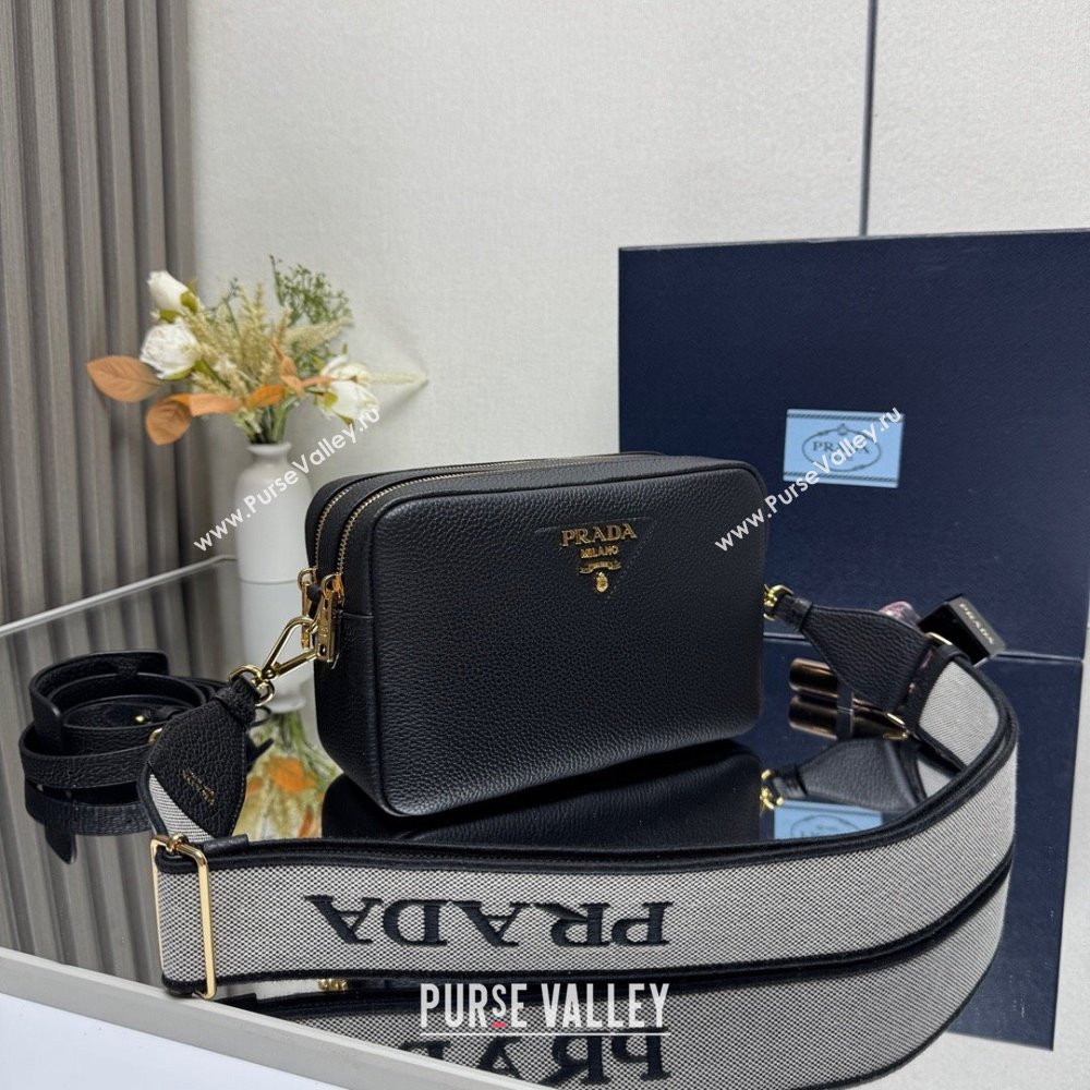 Prada Small leather shoulder bag 1BH082 Black 2025 (YZ-250521004)