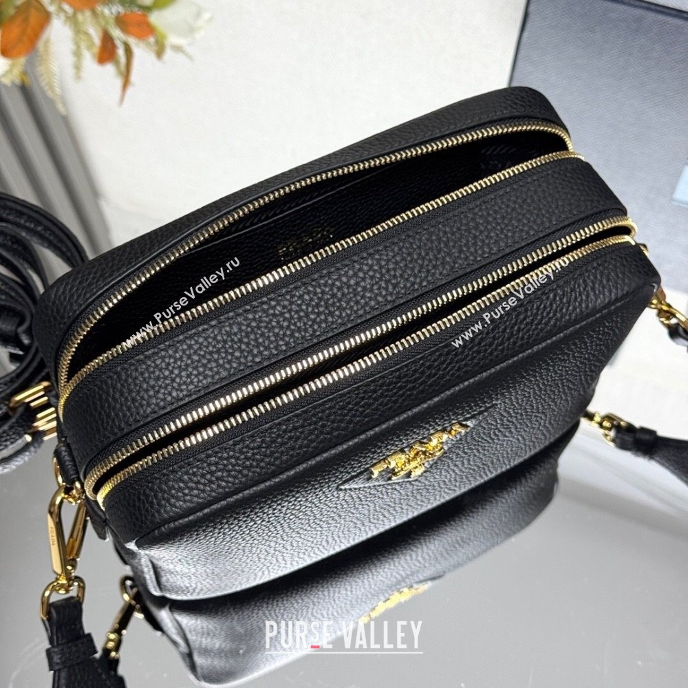 Prada Small leather shoulder bag 1BH082 Black 2025 (YZ-250521004)