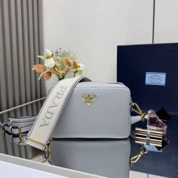Prada Small leather shoulder bag 1BH082 Light Grey 2025 (YZ-250521003)