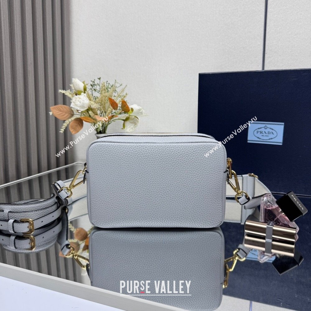 Prada Small leather shoulder bag 1BH082 Light Grey 2025 (YZ-250521003)