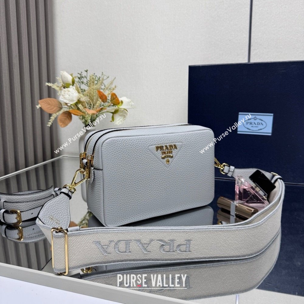 Prada Small leather shoulder bag 1BH082 Light Grey 2025 (YZ-250521003)