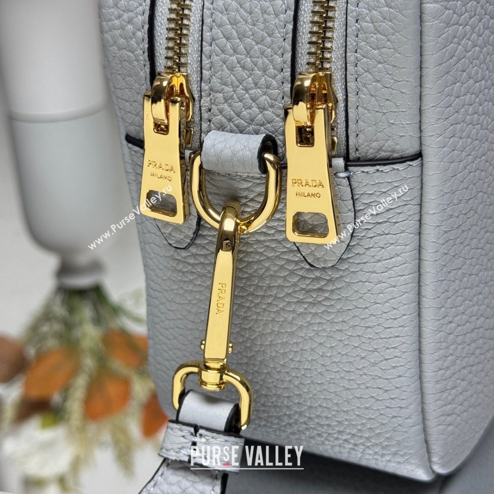 Prada Small leather shoulder bag 1BH082 Light Grey 2025 (YZ-250521003)