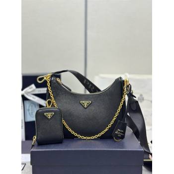 Prada Re-Edition 2005 Saffiano leather bag Black/Gold 2026 1BH204 (YZ-260410092)