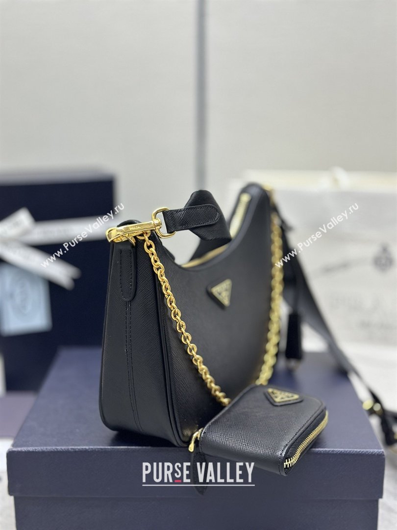 Prada Re-Edition 2005 Saffiano leather bag Black/Gold 2026 1BH204 (YZ-260410092)