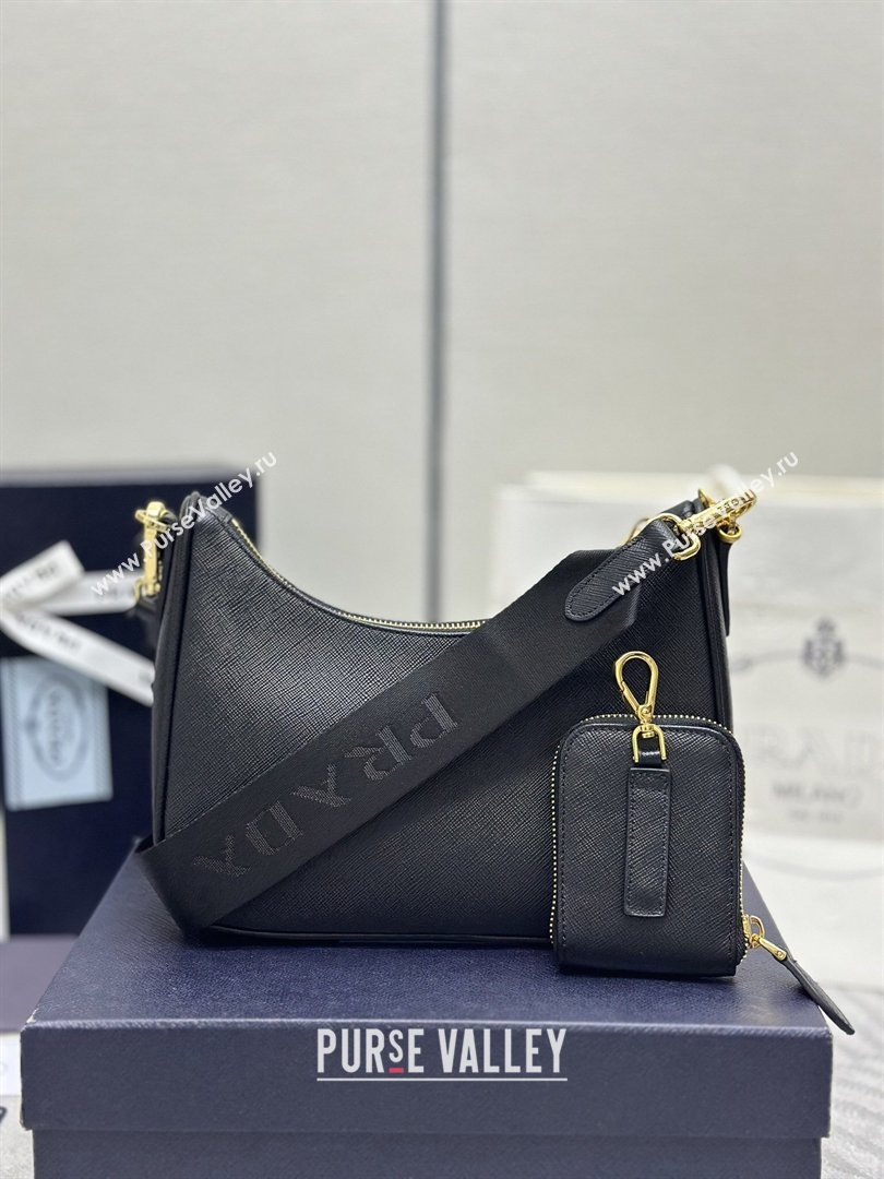 Prada Re-Edition 2005 Saffiano leather bag Black/Gold 2026 1BH204 (YZ-260410092)