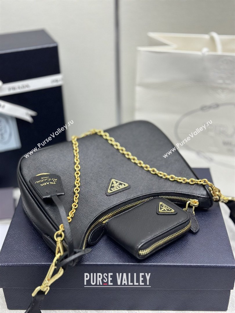 Prada Re-Edition 2005 Saffiano leather bag Black/Gold 2026 1BH204 (YZ-260410092)