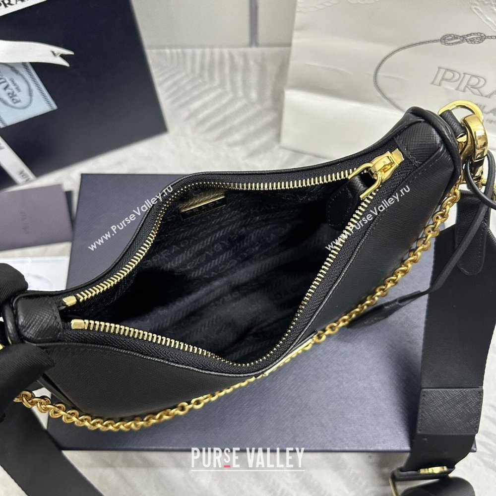 Prada Re-Edition 2005 Saffiano leather bag Black/Gold 2026 1BH204 (YZ-260410092)