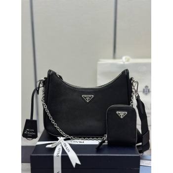 Prada Re-Edition 2005 Saffiano leather bag Black/Silver 2026 1BH204 (YZ-260410094)