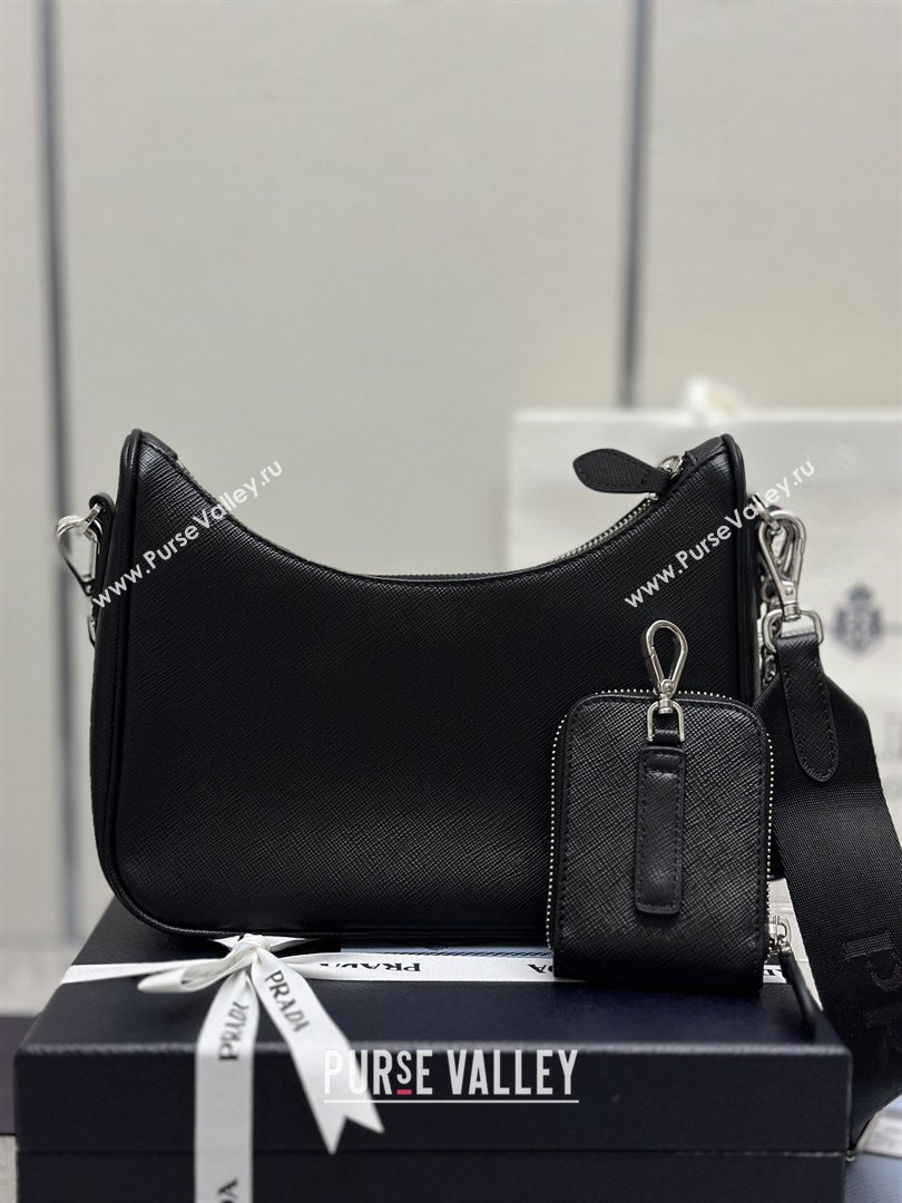 Prada Re-Edition 2005 Saffiano leather bag Black/Silver 2026 1BH204 (YZ-260410094)