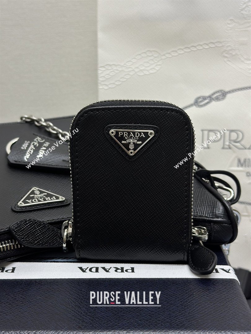 Prada Re-Edition 2005 Saffiano leather bag Black/Silver 2026 1BH204 (YZ-260410094)
