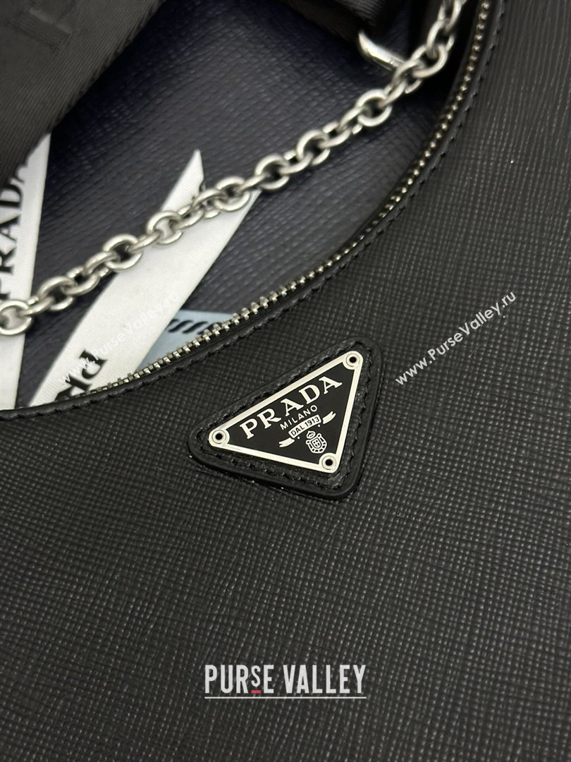 Prada Re-Edition 2005 Saffiano leather bag Black/Silver 2026 1BH204 (YZ-260410094)