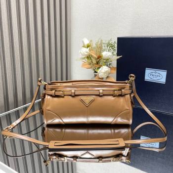 Prada Bonnie small leather shoulder bag Brown 2025 1BH215 (YZ-250521054)