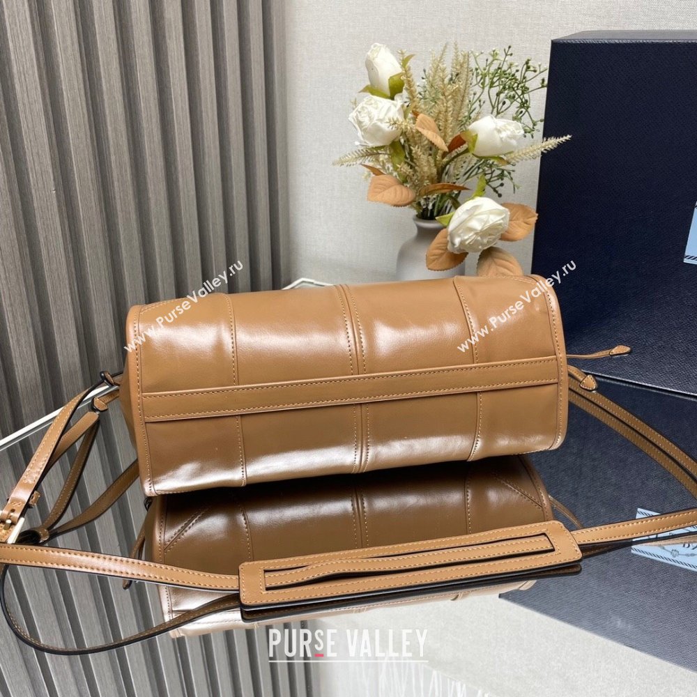 Prada Bonnie small leather shoulder bag Brown 2025 1BH215 (YZ-250521054)