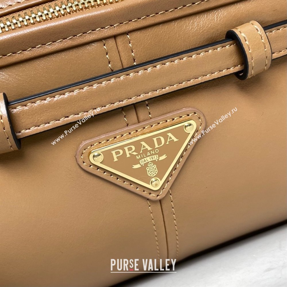 Prada Bonnie small leather shoulder bag Brown 2025 1BH215 (YZ-250521054)