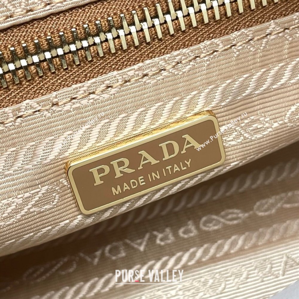 Prada Bonnie small leather shoulder bag Brown 2025 1BH215 (YZ-250521054)