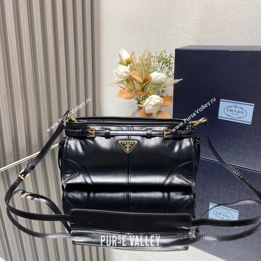 Prada Bonnie small leather shoulder bag Black 2025 1BH215 (YZ-250521055)