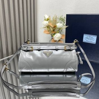 Prada Bonnie small leather shoulder bag Grey 2025 1BH215 (YZ-250521053)