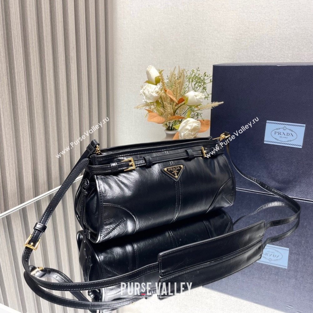 Prada Bonnie small leather shoulder bag Black 2025 1BH215 (YZ-250521055)