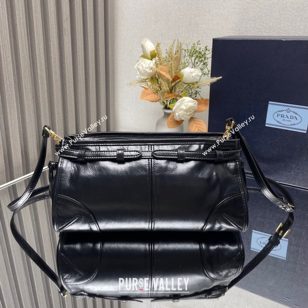 Prada Bonnie small leather shoulder bag Black 2025 1BH215 (YZ-250521055)