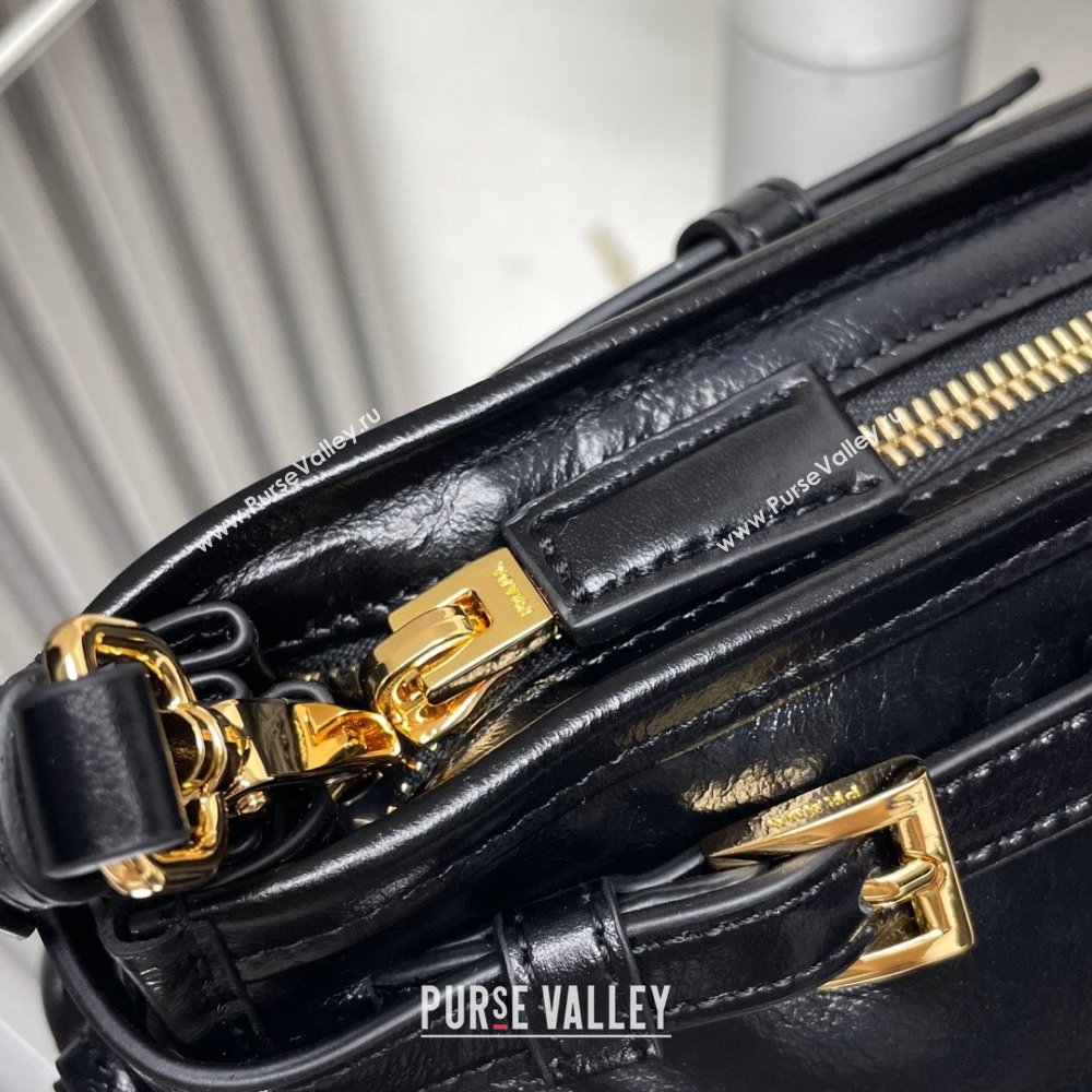 Prada Bonnie small leather shoulder bag Black 2025 1BH215 (YZ-250521055)