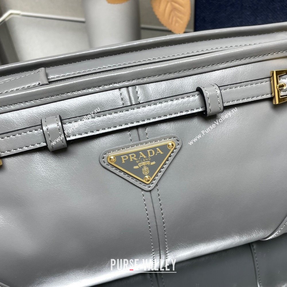 Prada Bonnie small leather shoulder bag Grey 2025 1BH215 (YZ-250521053)