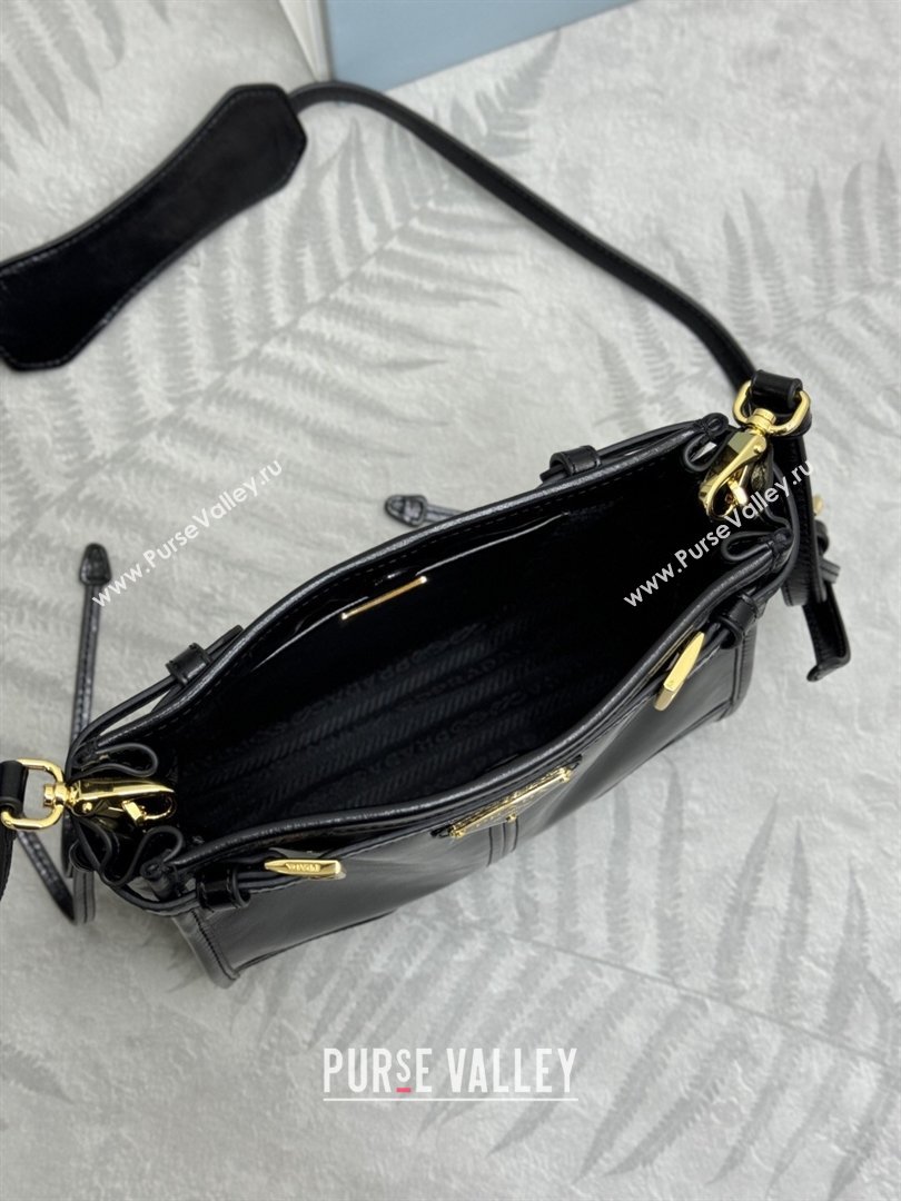 Prada Bonnie leather mini shoulder bag Black 2026 1BH229 (YZ-260123026)