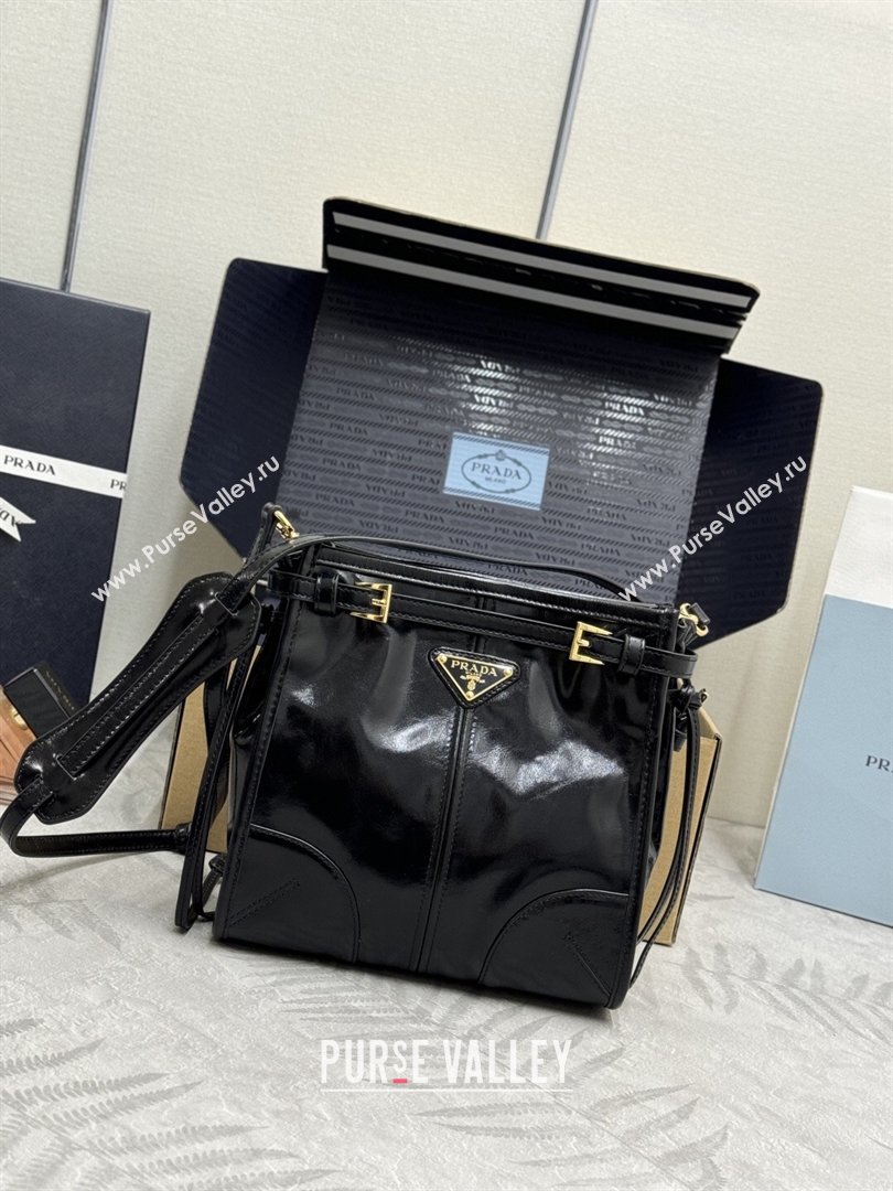 Prada Bonnie leather mini shoulder bag Black 2026 1BH229 (YZ-260123026)